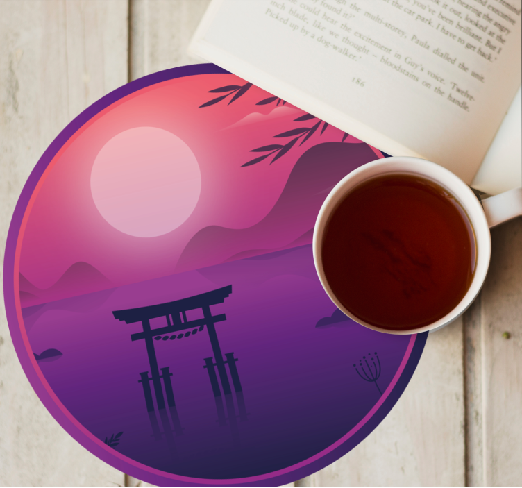 Sous verre moderne paysage de coucher de soleil serein - TenStickers
