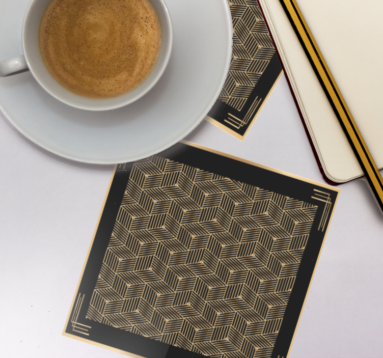 Sous verre motif de feuille géométrique - TenStickers