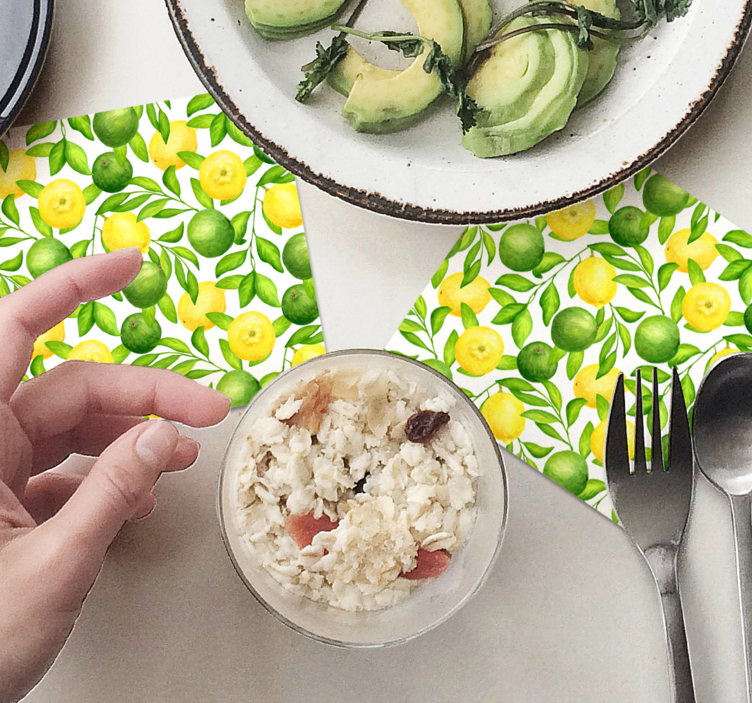 Sous verre motif floral agrume vivant - TenStickers