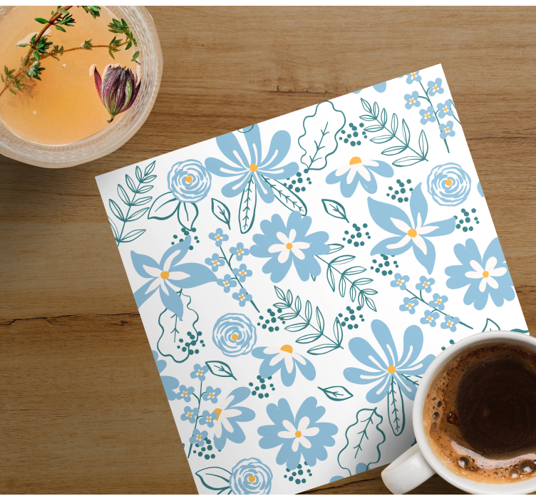 Sous verre motif floral botanique - TenStickers
