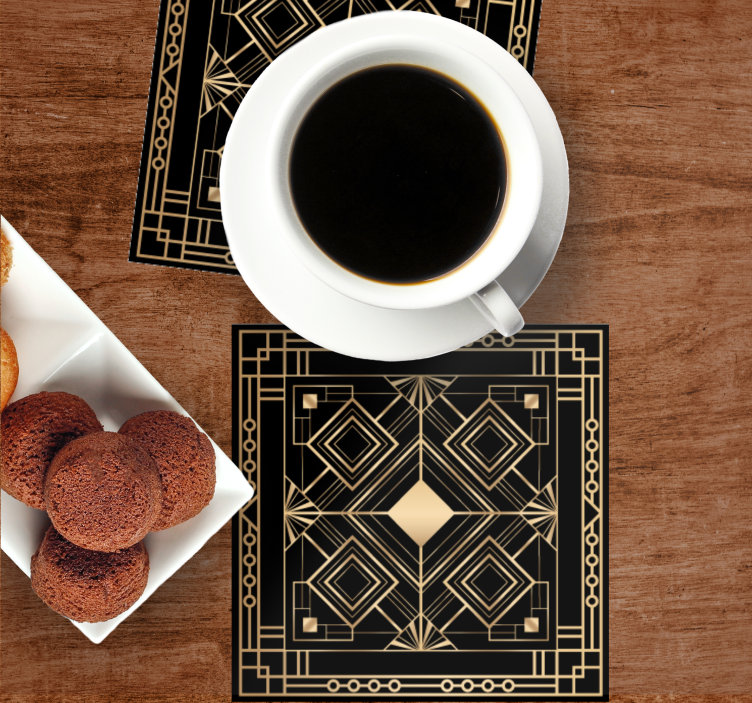 Sous verre motif géométrique avec accents dorés - TenStickers