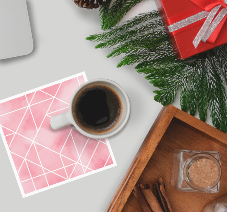 Sous verre motif géométrique rose - TenStickers