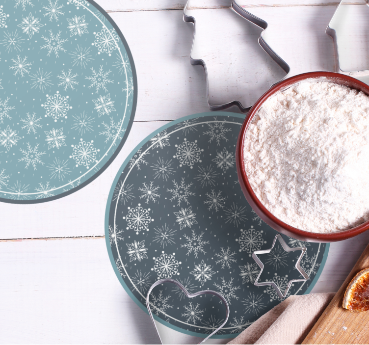 Sous verre noël assiettes à motifs de flocons de neige - TenStickers