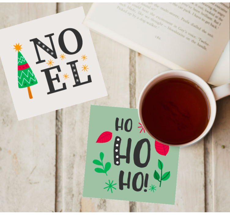 Sous verre noël elfa ho ho graphique - TenStickers