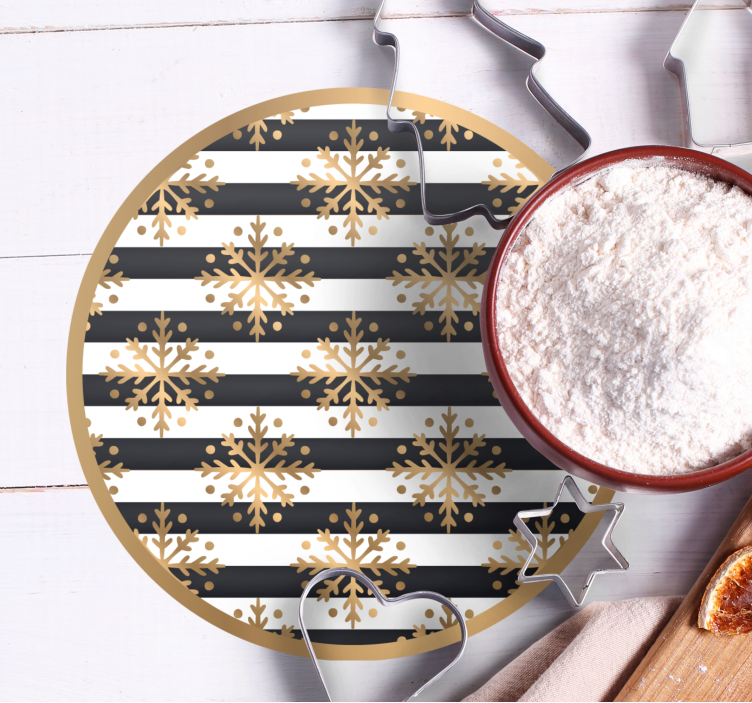 Sous verre noël motif flocon rayé - TenStickers