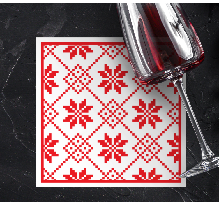 Sous verre noël motif floral rouge - TenStickers