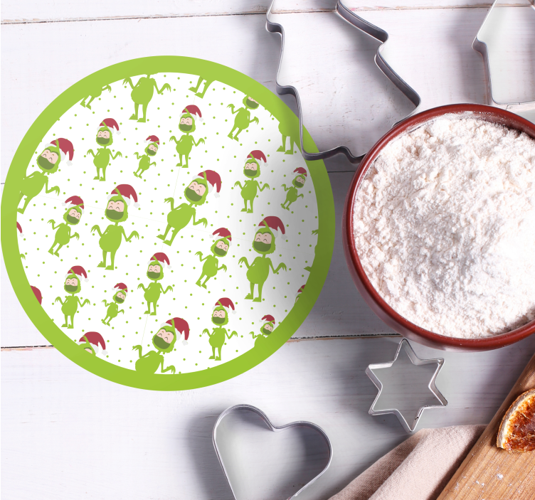 Sous verre noël personnages verts fantaisistes - TenStickers