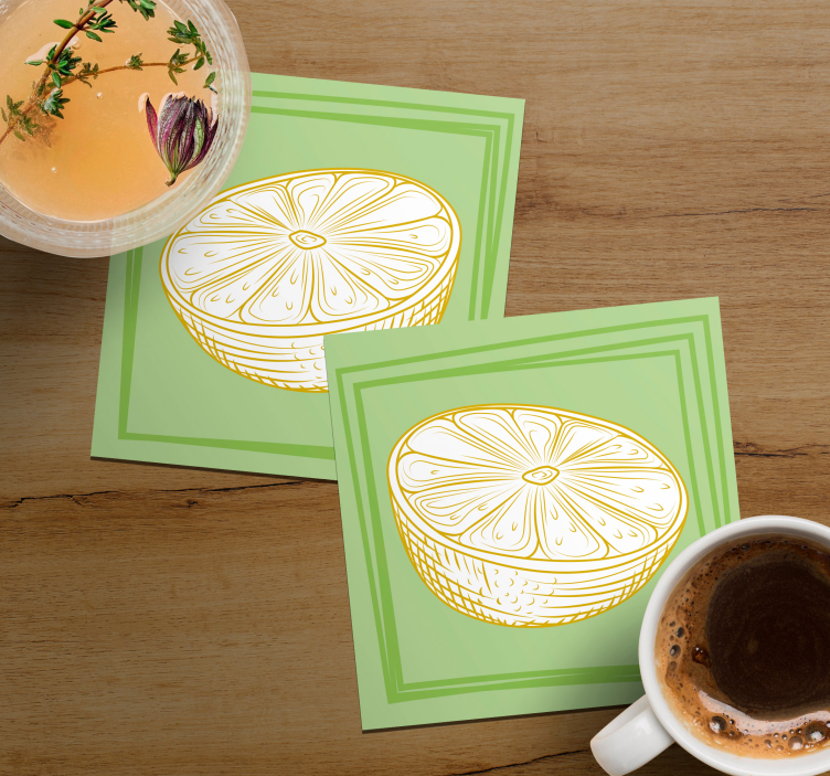Sous verre personnalisable illustration de tranche de citron - TenStickers