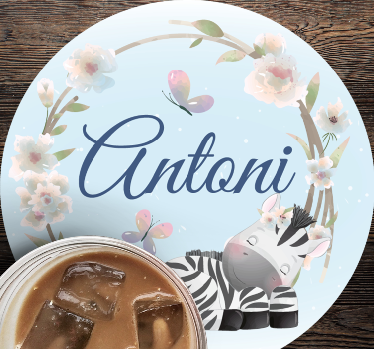 Sous verre personnalisable illustration zèbre personnalisée - TenStickers