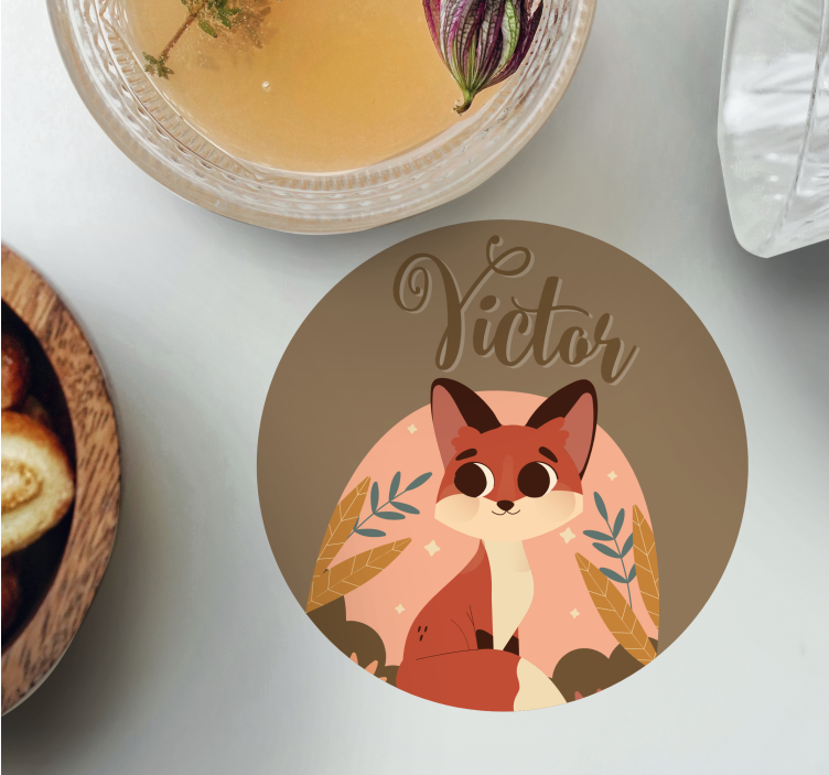 Sous verre personnalisable renard mignon - TenStickers