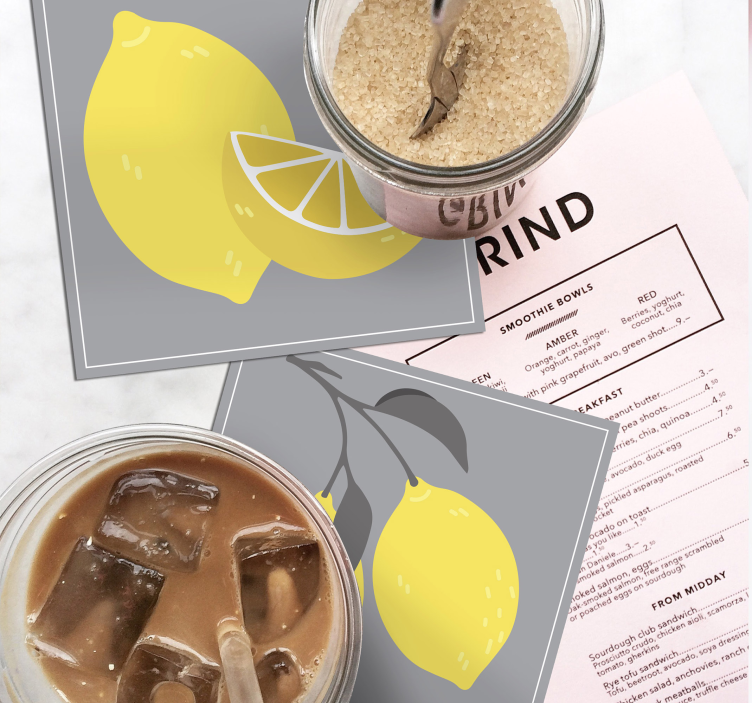 Sous verre set d'illustrations de citrons - TenStickers