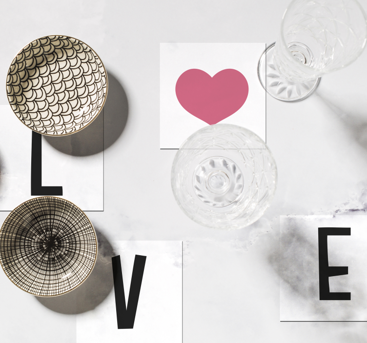 Dessous de verre texte Love - TenStickers