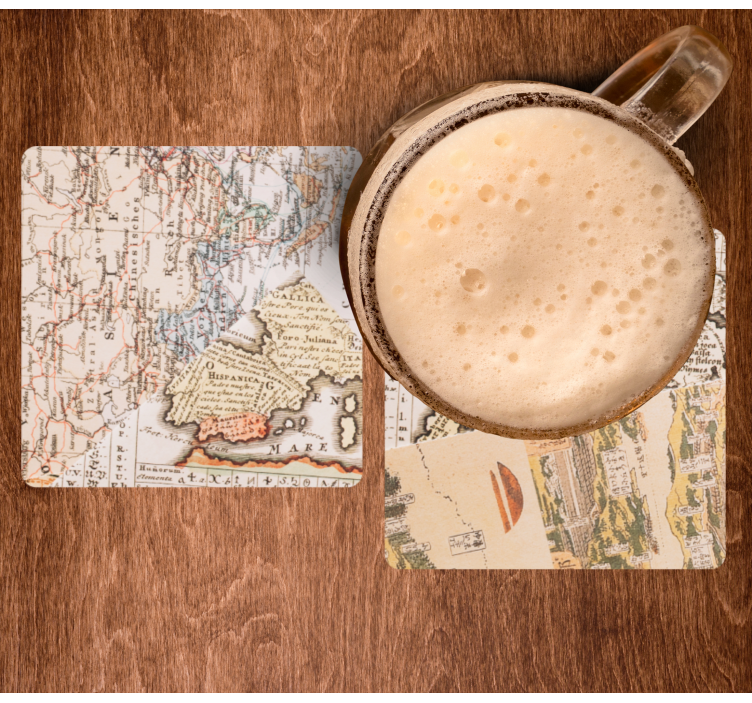 Sous verre vintage carte du monde - TenStickers