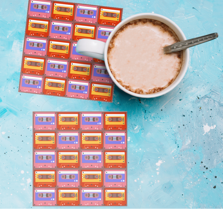 Sous verre vintage cassettes audio rétro - TenStickers