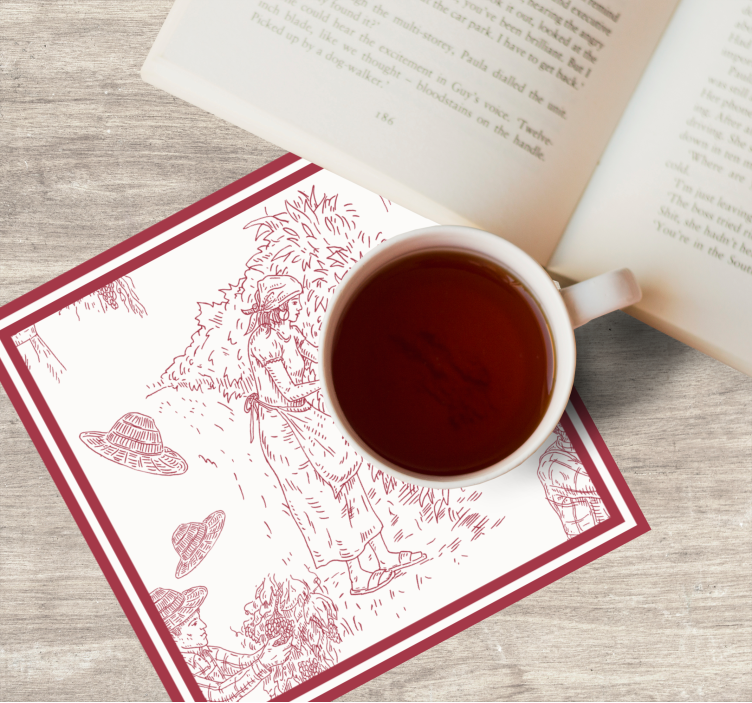 Sous verre vintage illustration de scène rustique - TenStickers