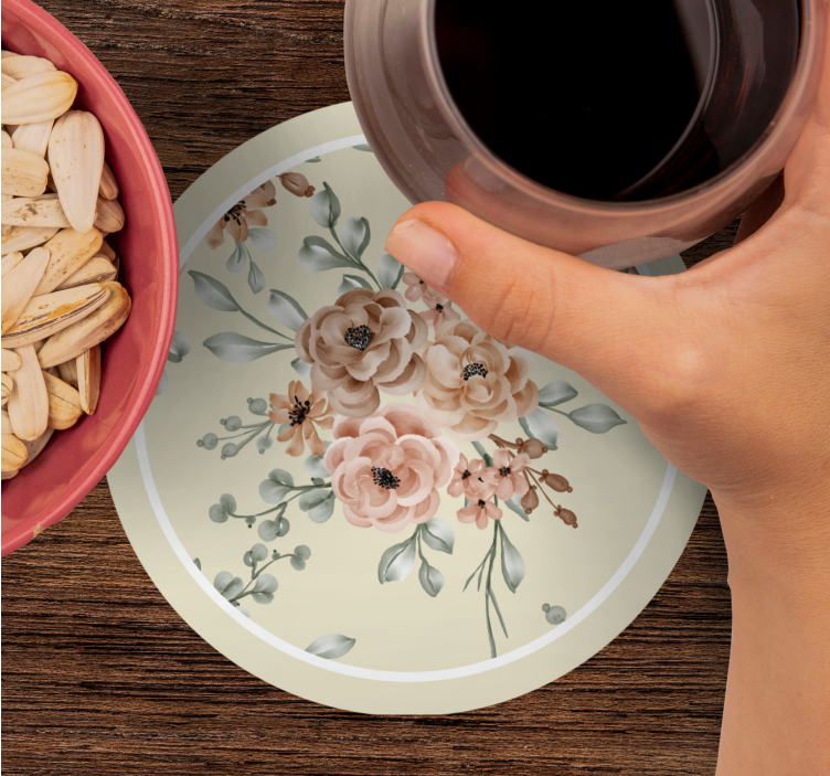 Sous verre vintage motif d'élégance florale - TenStickers