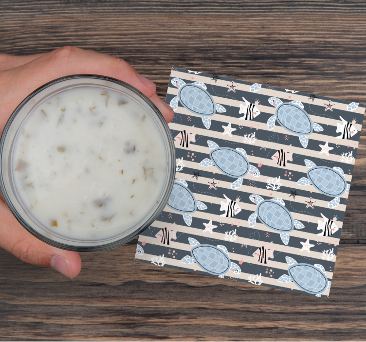 Sous verre vintage motif tortue - TenStickers