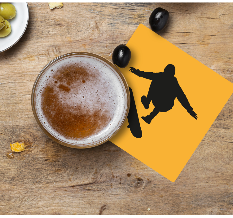 Sous verre vintage silhouette de skateur - TenStickers