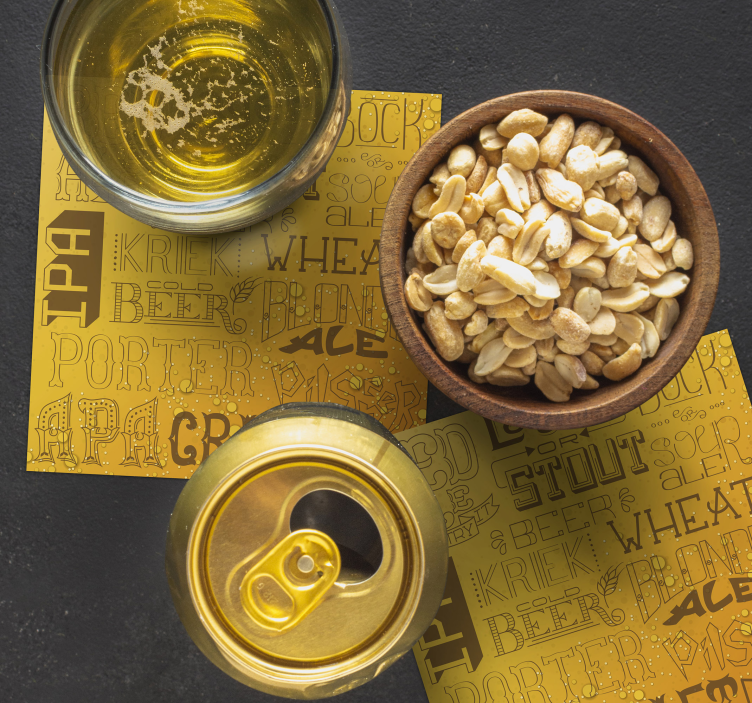 Différents types de bière bar coaster - TenStickers