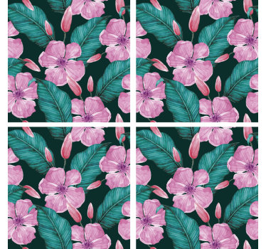 Sous verre motif floral et feuillage - TenStickers