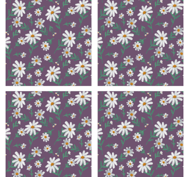 Sous verre motif floral violet - TenStickers