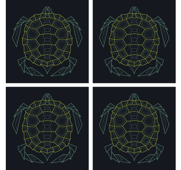Sous verre bière tortue géométrique - TenStickers