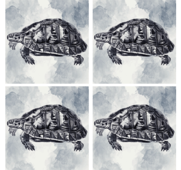 Sous verre bière illustration artistique de tortue - TenStickers