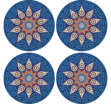 Sous verre design de mandala bleu intriqué - TenStickers