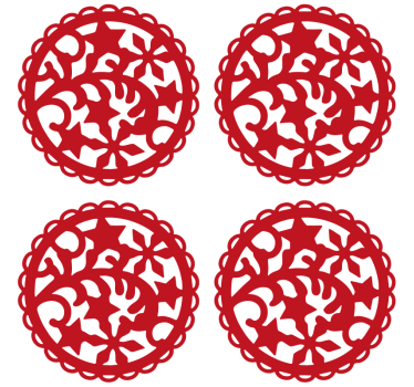 Sous verre bière motif rouge complexe - TenStickers