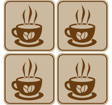 Sous verre moderne emblème de la tasse à café - TenStickers