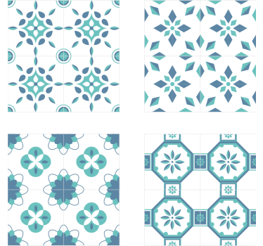 Sous verre carreaux motif floral - TenStickers