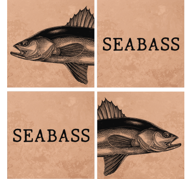 Sous verre personnalisable illustration art seabass - TenStickers