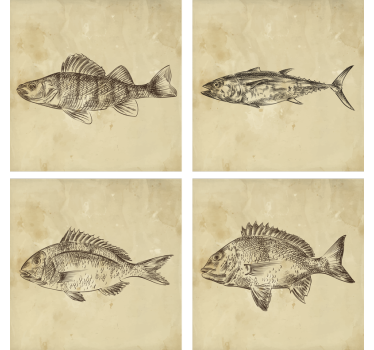 Sous verre bière illustration de poisson fantaisiste - TenStickers