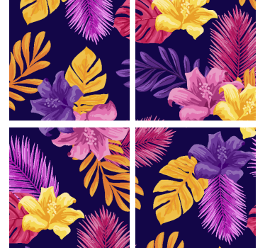 Sous verre moderne motif feuilles tropicales - TenStickers