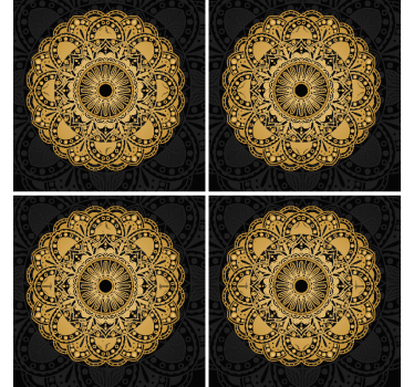 Dessous de verre mandala couleur or - TenStickers