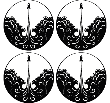 Sous verre bière vagues de lancement de fusée - TenStickers