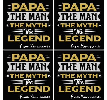 Sous verre citation papa mythe légende - TenStickers