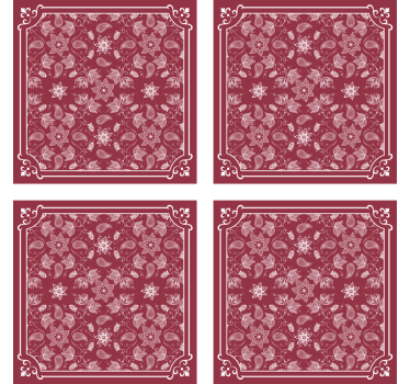 Sous verre vintage motif floral carreau - TenStickers