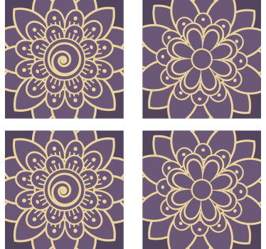 Sous verre motifs floraux dorés - TenStickers