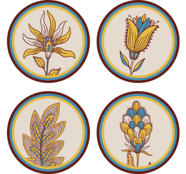 Sous verre ensemble de motifs floraux - TenStickers