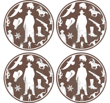Sous verre vintage thème cowboy western - TenStickers