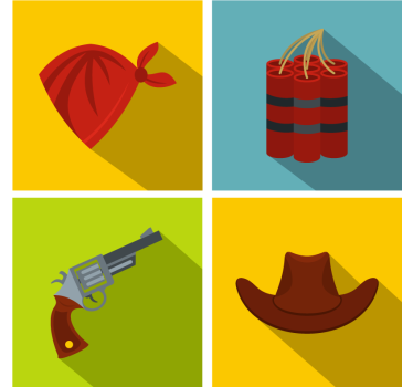Sous verre bière chapeau de cowboy et dynamite - TenStickers