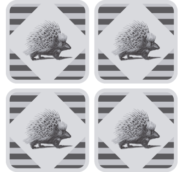 Sous verre moderne illustration de porc-épic rayé - TenStickers