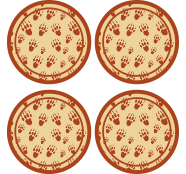Sous verre vintage empreinte de patte marron - TenStickers