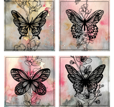 Sous verre moderne motif de papillon élégant - TenStickers