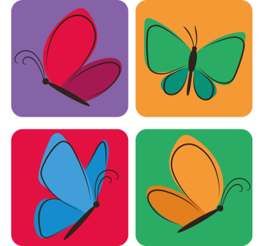 Sous verre bière motifs de papillons colorés - TenStickers