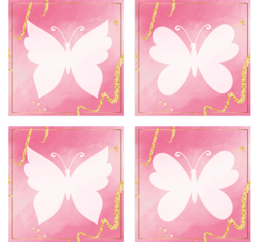Sous verre moderne emblème de papillon gracieux - TenStickers