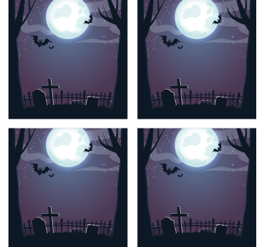 Sous verre halloween scène de nuit effrayante - TenStickers