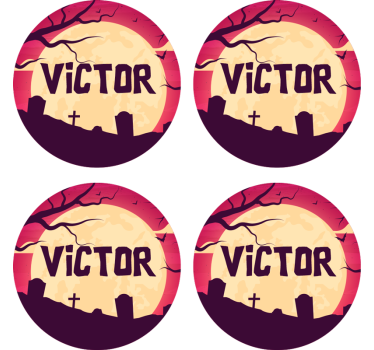 Sous verre halloween scène lunaire effrayante - TenStickers