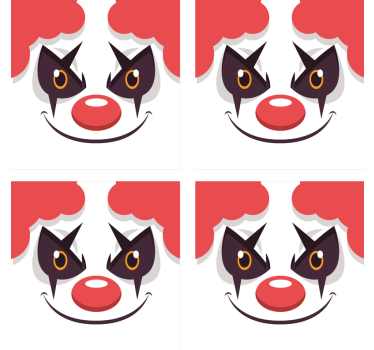 Sous verre bière design visage de clown ludique - TenStickers